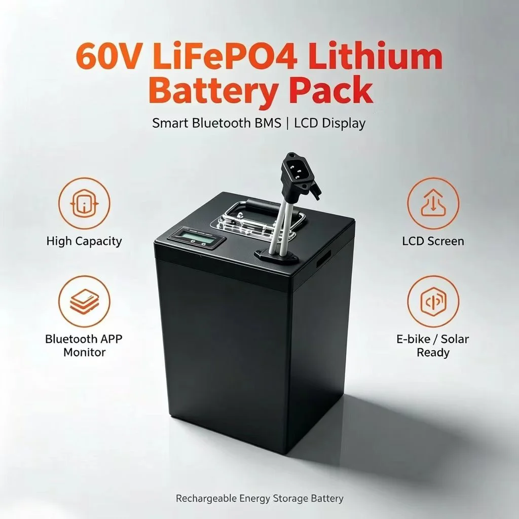 20S 60V 30Ah 40Ah 60Ah 80Ah 100Ah 120Ah 150Ah lifepo4 Lithium battery pack with Bluetooth APP BMS 50A 100A Discharging