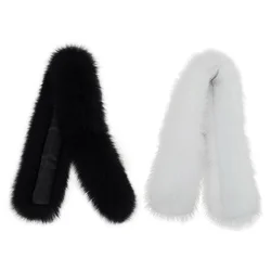 Natural Black Fur Tapes for Collar 75cm DIY Apparel Sewing Fluffy Trim Trimming Fabric Home Decoration Sewing Costume Crafts