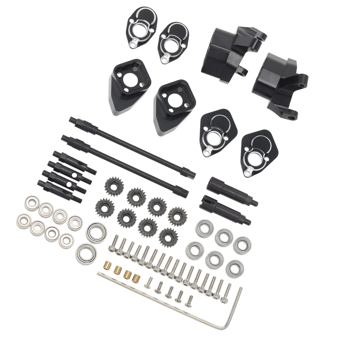 Metal Front and Rear Portal Axle Set for Axial SCX24 Gladiator JLU Bronco C10 Deadbolt 1/24 RC Crawler Car Upgrades,2