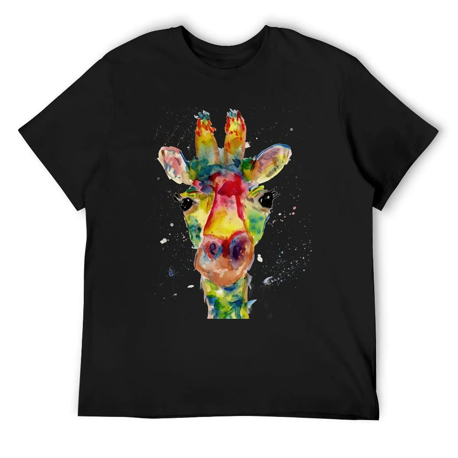 

Giraffe Watercolor T-Shirt Man t-shirt oversizeds hippie clothes animal prinfor boys mens graphic t-shirts