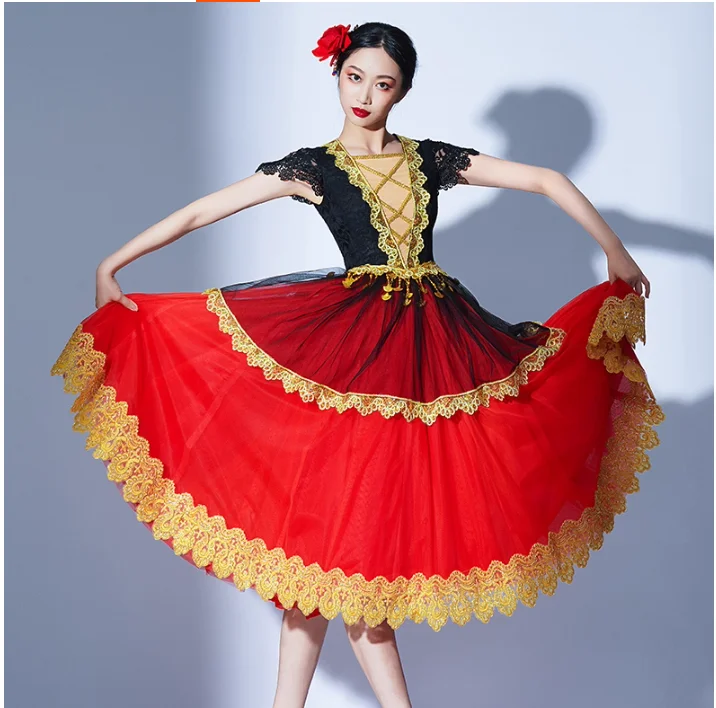 

Spanish Dance Ballet Skirt Drama Performance Costume Modern Dance Tap Dance