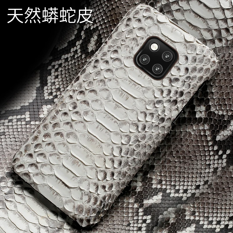 

Luxury Genuine Boa Python Skin Leather Back Phone Case For Huawei Mate 20 Pro X Real Snake Protective Cover for Huawei Mate20.