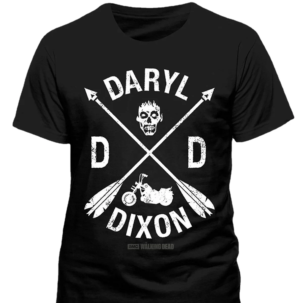 Retro Cross Arrow Zombie TV Series Daryl Dixon T-Shirt 100% Cotton O-Neck Short Sleeve Summer Casual Mens T-shirt Size S-3XL