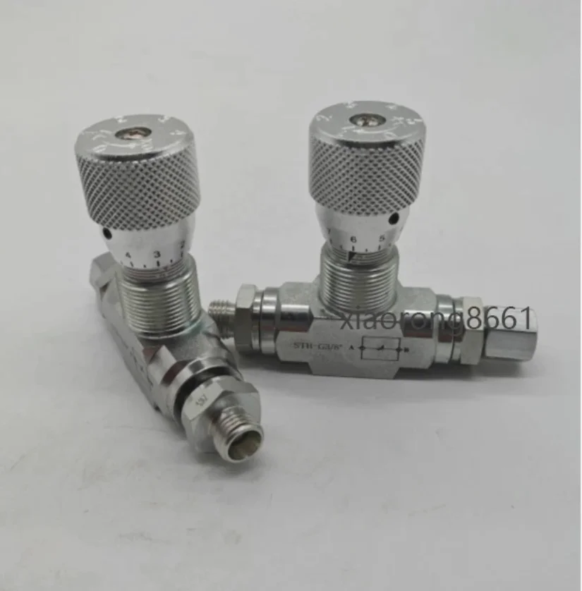 2pcs STB‑G3/8 Bidirectional Hydraulic Flow Control Restrictor Valve With L08 Quick‑Connect Fitting