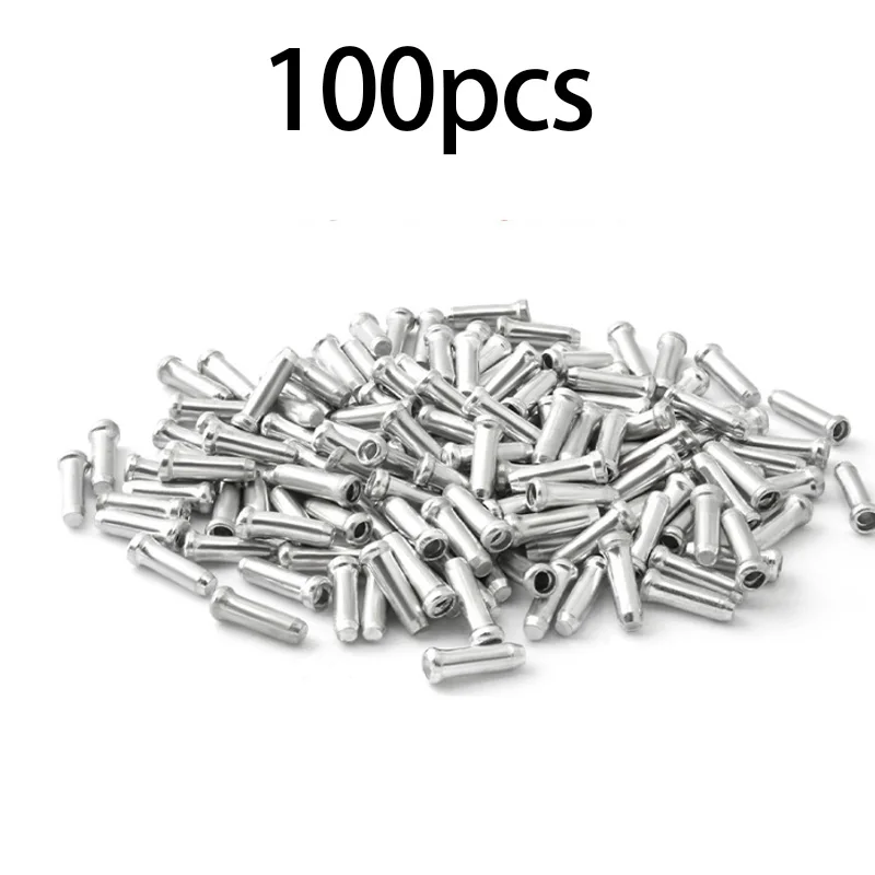 100PCS Bike Shift Brems Kabel End Kappen MTB Rennrad Shift Bremse Innen Kabel End Kappe Aluminium Legierung End Kappe schaltwerk Draht Tipps