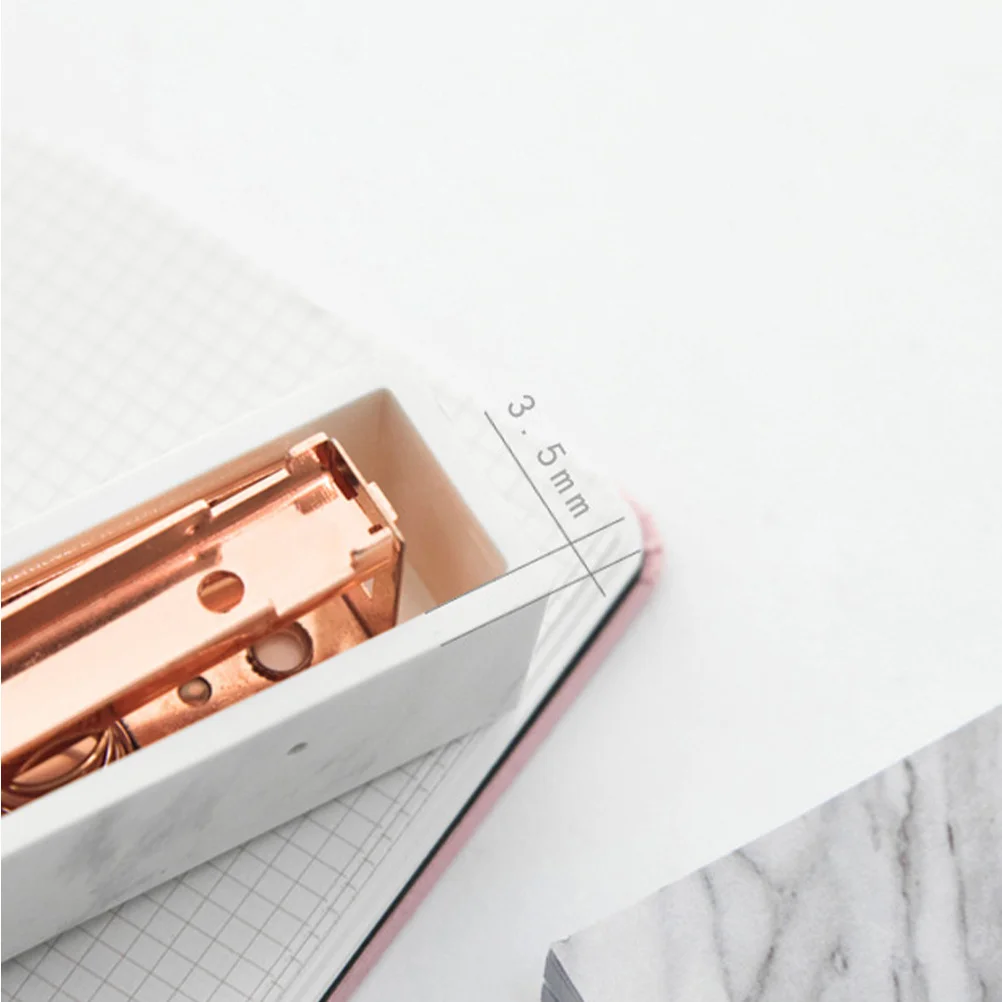 

Rose Golden Modern Marble Pattern Stapler Ergonomic Desktop Stationery Supplies for Office Home School Modern Stapler