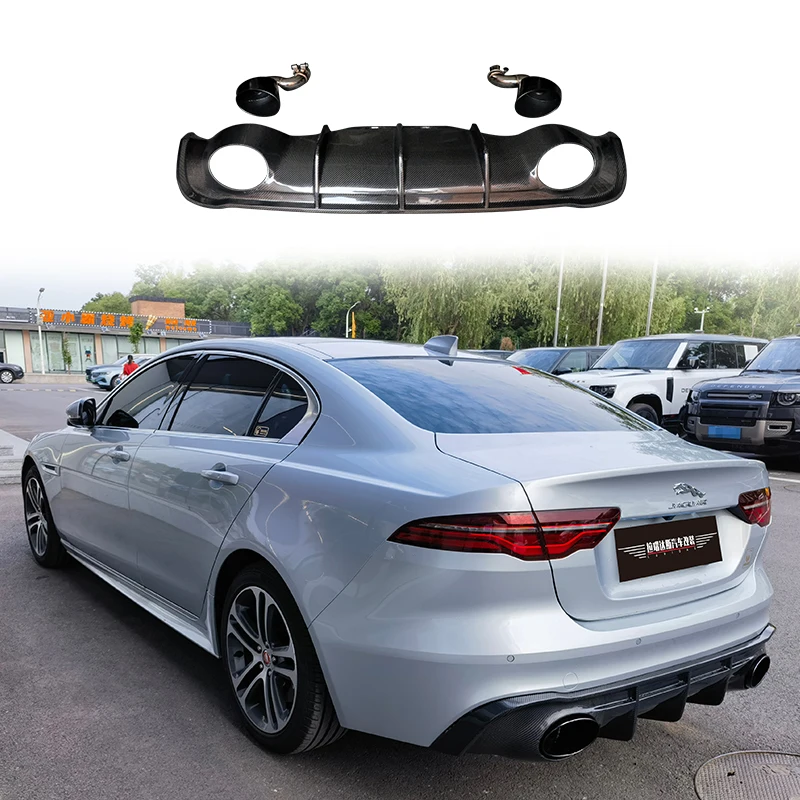 

For JAGUAR XE XEL(X760) Carbon Fiber Rear Diffuser Bumper RS Style Tail Lip 2020 2021 2022 2023 Car Tuning Accsesories Splitter