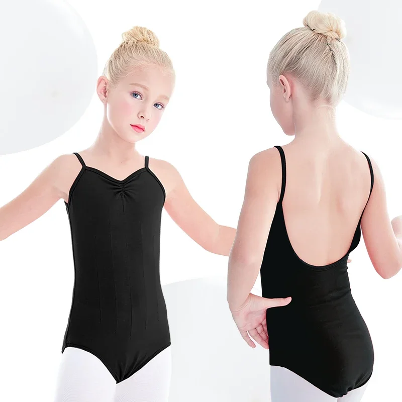 女の子用バレエレオタード体操ダンスウェア幼児用サマーノースリーブレオタードダンスクラス用