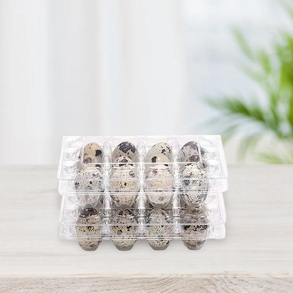 70Pcs Quail Egg Packaging Boxes Clear Plastic Jumbo Cartons Shockproof Stackable Storage Tray for Farm Market Home