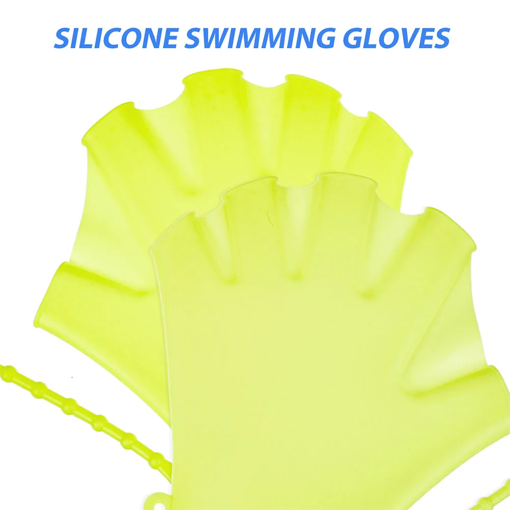 

4Pcs Silicone Swimming Gloves Adjustable Design Water Resistance Training Swim Paddles for Children Pool Diving Workout