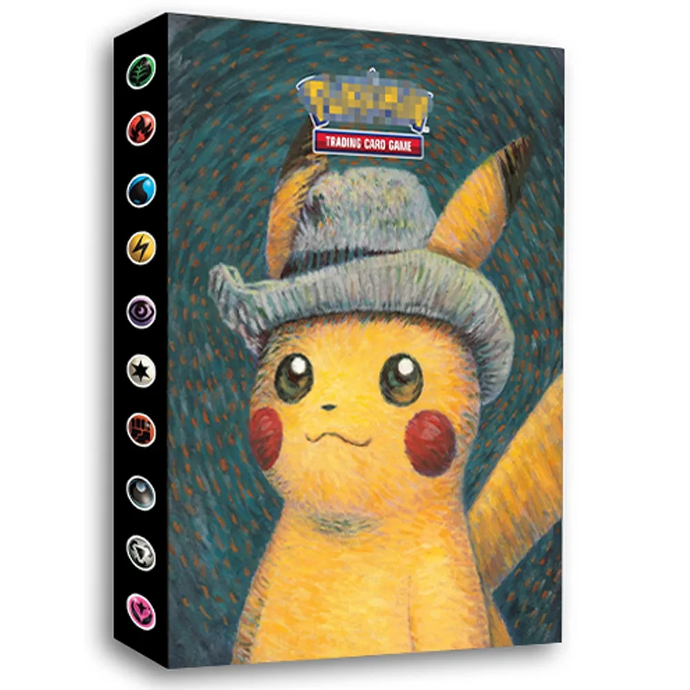 بطاقات ألبوم 240 قطعة بطاقة كتاب خريطة رسائل حامل الموثق Charizard VMAX Mewtwo فان جوخ PTCG أنيمي بطاقة حامي دفتر هدية