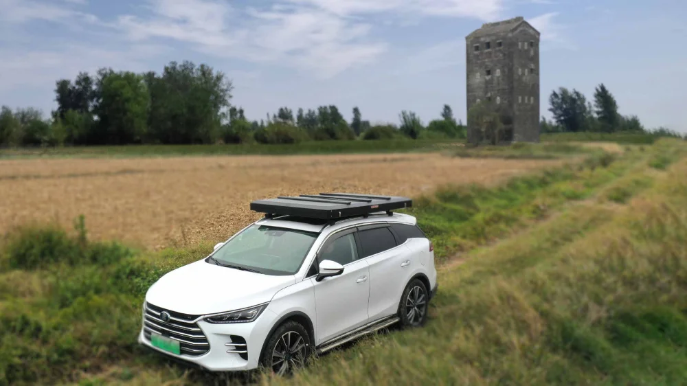 Camión al aire libre 600w Solar Camping RV coche viaje remolque aluminio 3-4 personas tienda de techo tienda de techo de carcasa dura