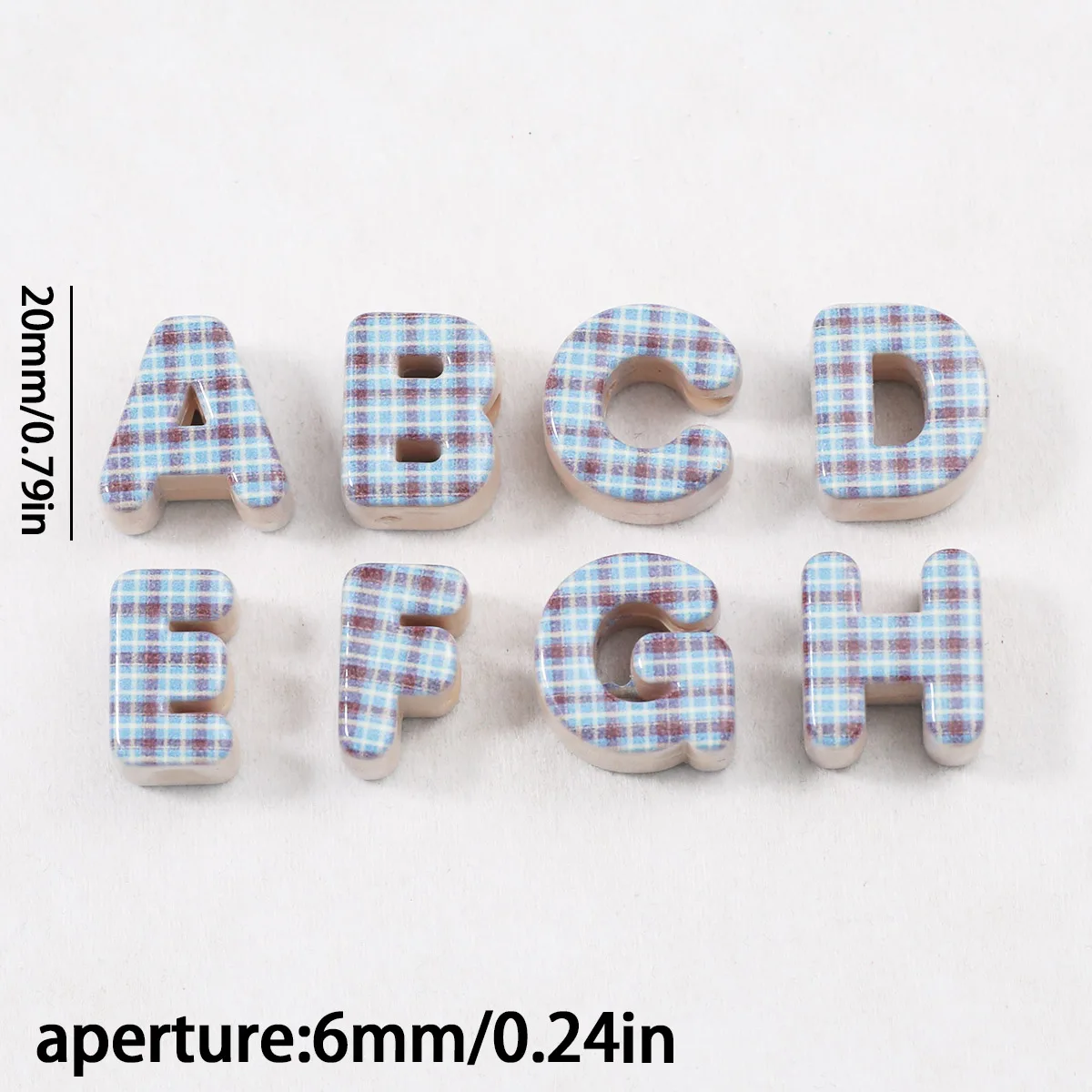 20 mm Acryl-Buchstaben, gemischte Farben, 5–15 Stück, handgefertigt, zum Selbermachen von Armbändern, Halsketten, Party- und Geburtstagsdekorationen, Accessoires – Detail 1