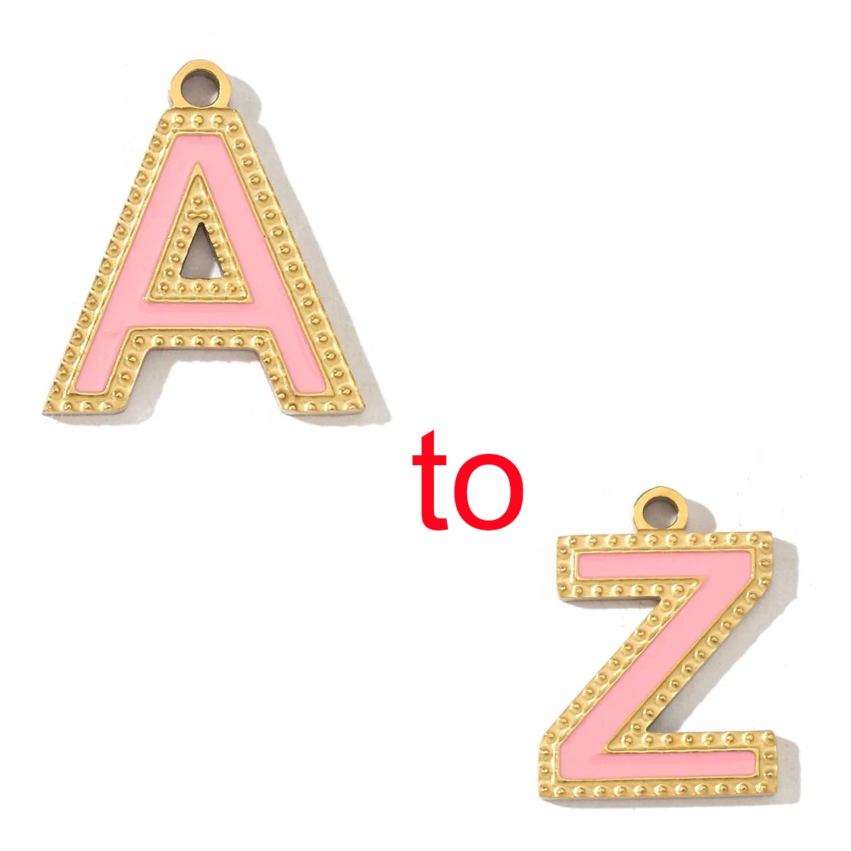 26pcs/Lot Stainless Steel Colorful Enamel Whole 26 Letters Alphabet Charm A-Z Pendant for Jewelry Making Necklace Wholesale