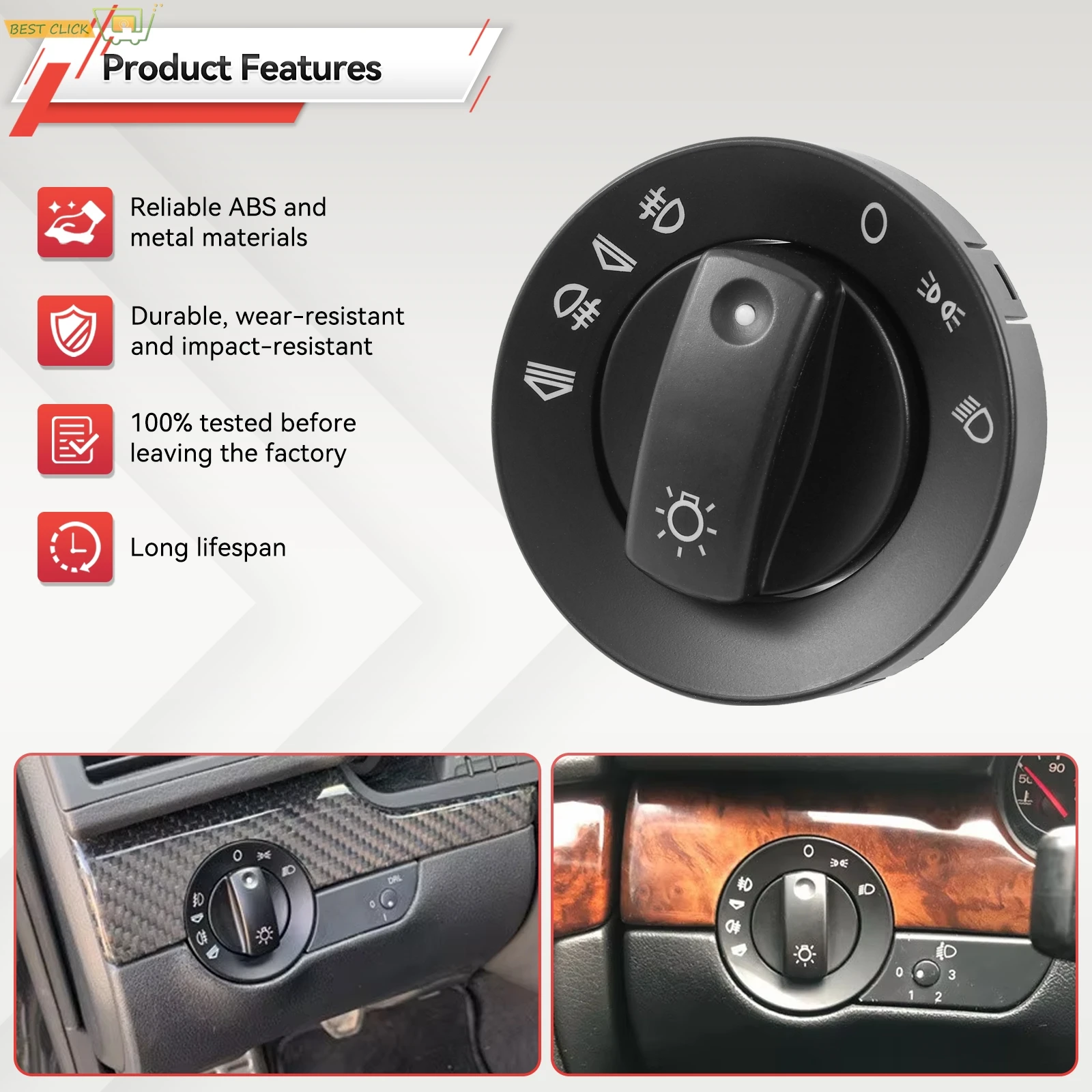 Headlight Fog Light Switch Cover Cap 8E0941531 For AUDI A4 B6 2000-2004 B7 2004-2007 Non-Auto Version