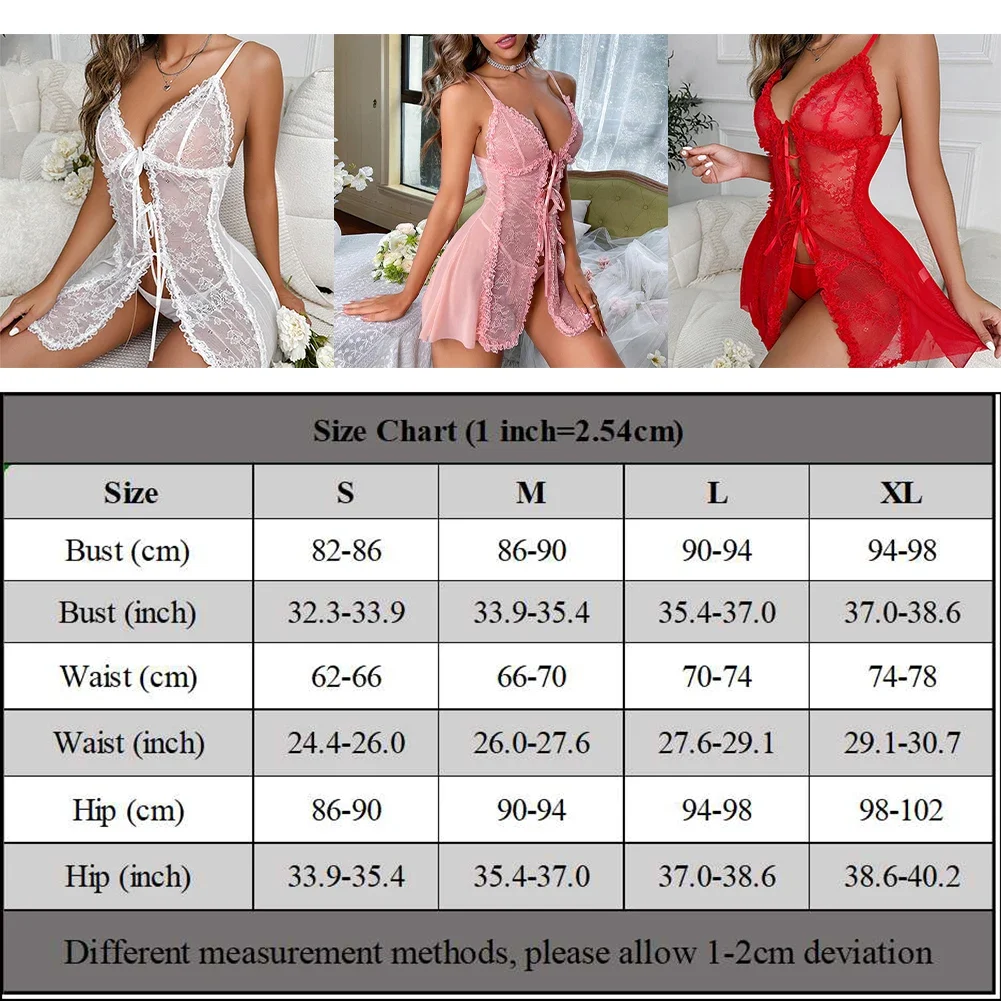 Sexy Lingerie Dress Women Lace Transparent Corset Hollow Out Erotic Underwear