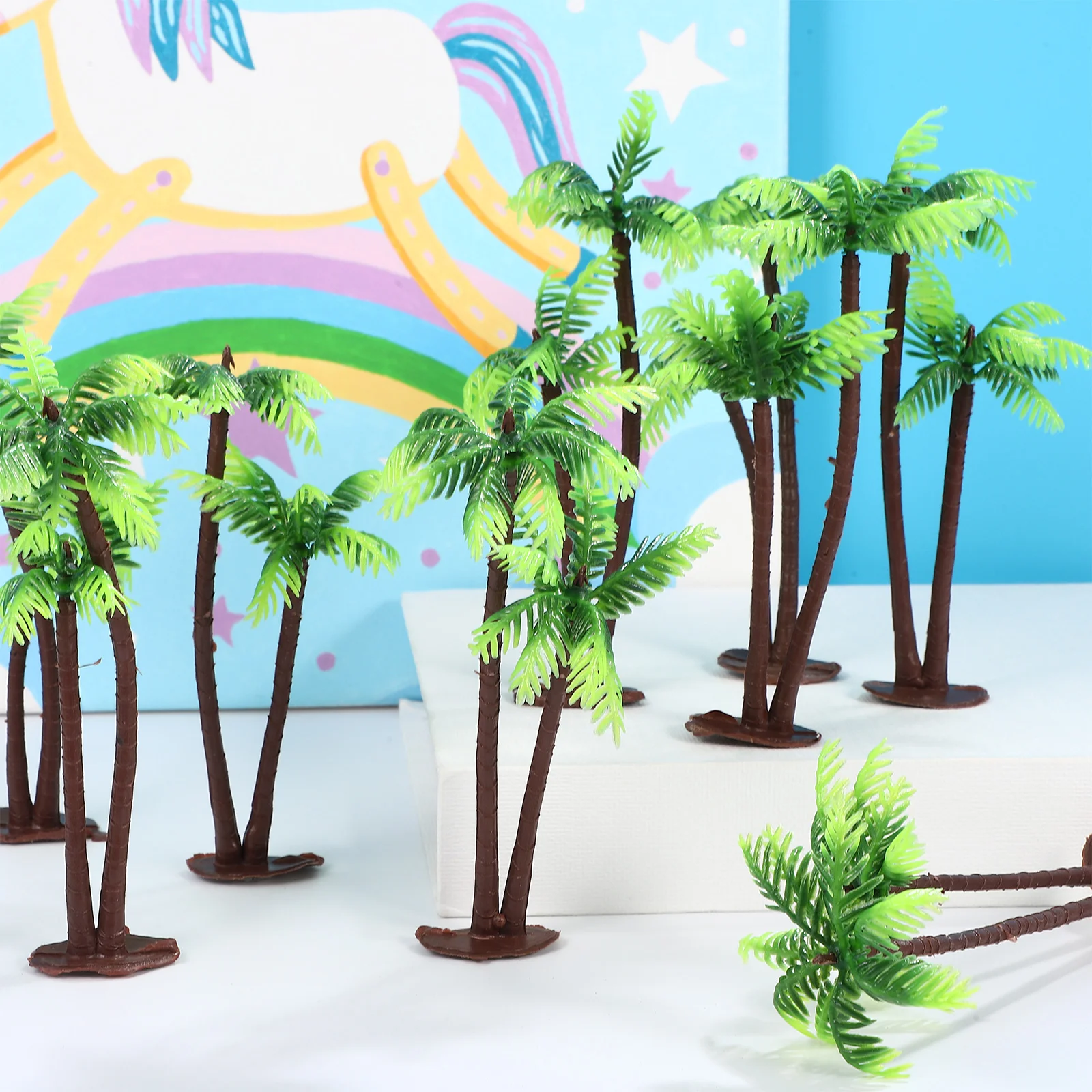 Terrarium Supplies Simulated Coconut Tree Decoration Pretend Play Mini Tiny Landscape Bonsai