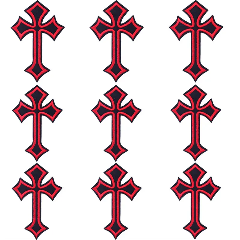 10 teile/los Jesus Kreuz Patch Eisen Auf Patches Für Kleidung Thermoadhesive Patches Auf Kleidung Stickerei/Schmelzsicherungen Patch Nähen Streifen