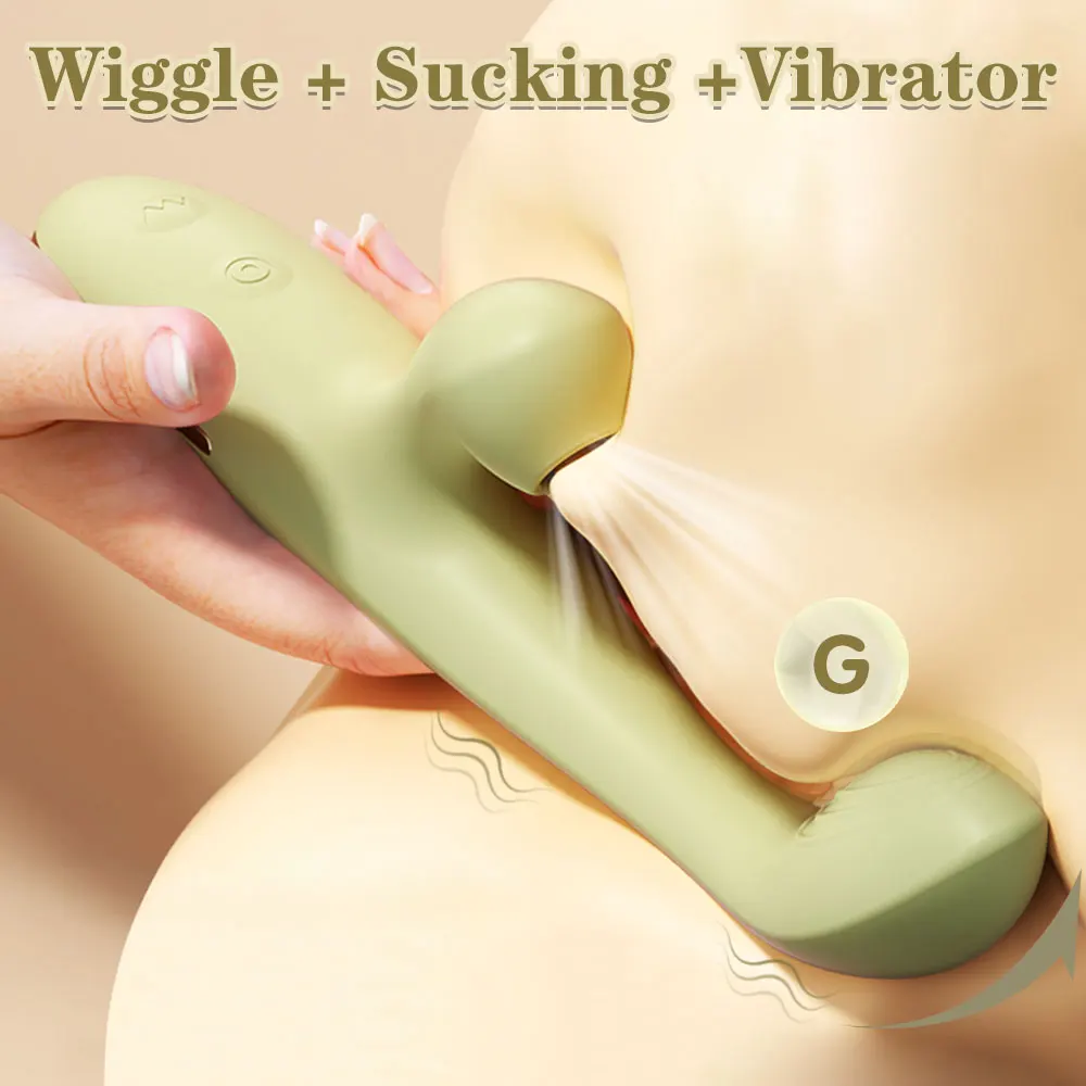 Clit Sucker 2 in 1 Vibrator Dildo for Women G-Spot Clitoris Vacuum Stimulator Heating Dildo Female Sex Toy Adults Goods Sexy