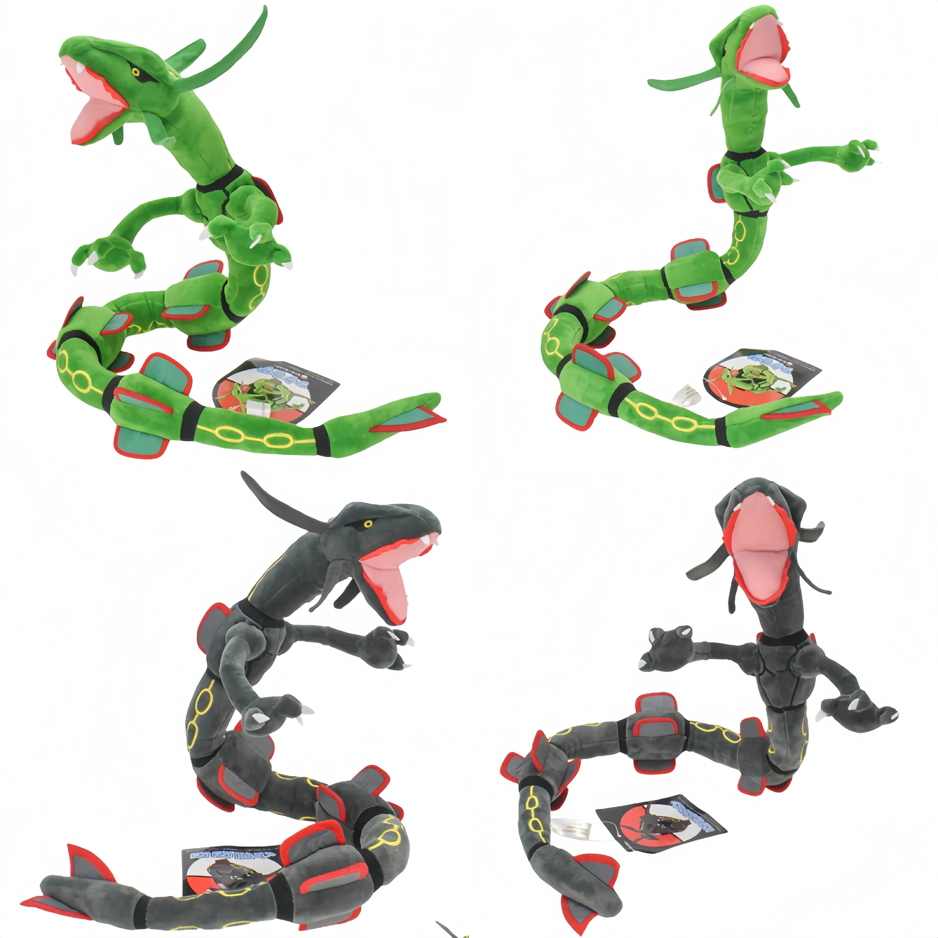 

Плюшевая кукла Rayquaza с изображением покемона, блестящая Rayquaza, зеленая, черная, Peluche, игрушки, подарки для детей, день рождения, Рождество