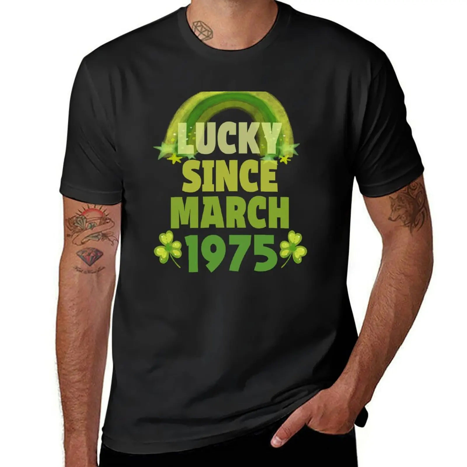 Lucky since March 1975 T-Shirt heavyweights cute tops vintage clothes boys animal print funny t shirts for men