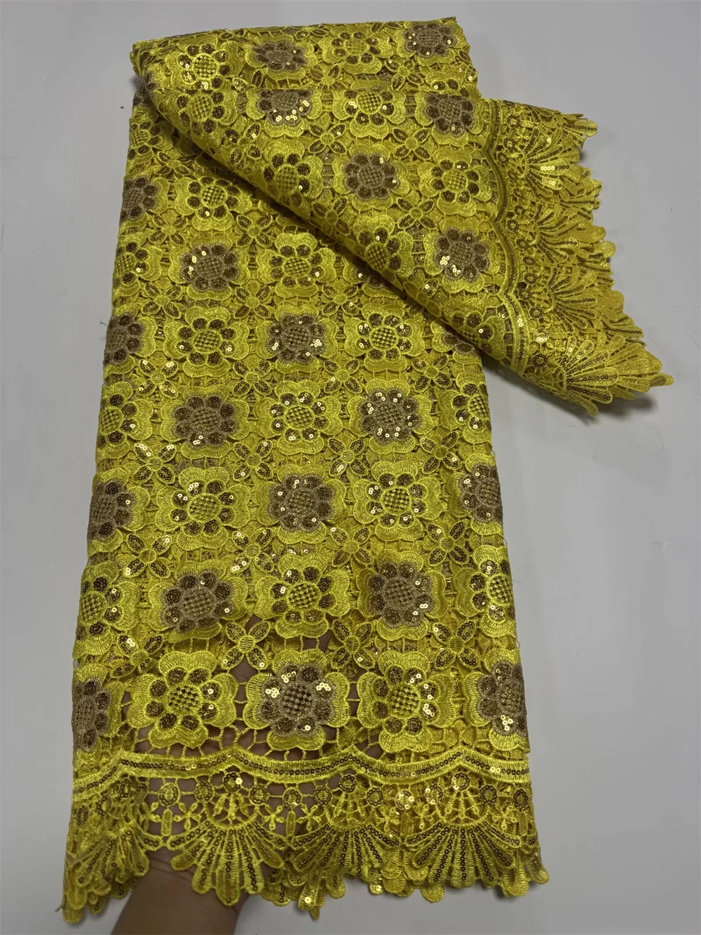 

Guipure Embroidery African Lace High Quality French Cord Lace For Women Party Dress 5 Yards