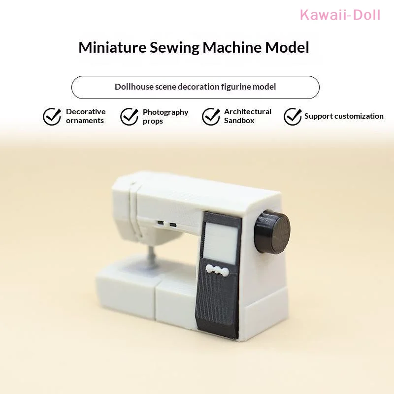 [DO]Dollhouse Sewing Machine PLA Dollhouse Miniature Sewing Machine Good Texture Vintage Beautiful For Decoration[DO]