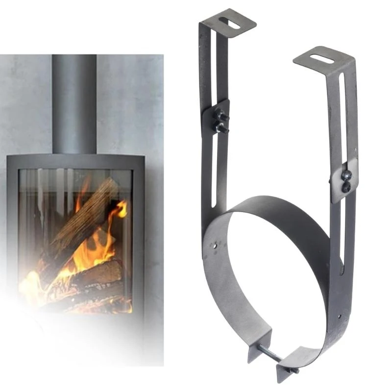  Portable Adjustable Chimney Pipe Holders Sturdy Stainless Steel Wall Support Clamps Home Accessory Daily Casual Use