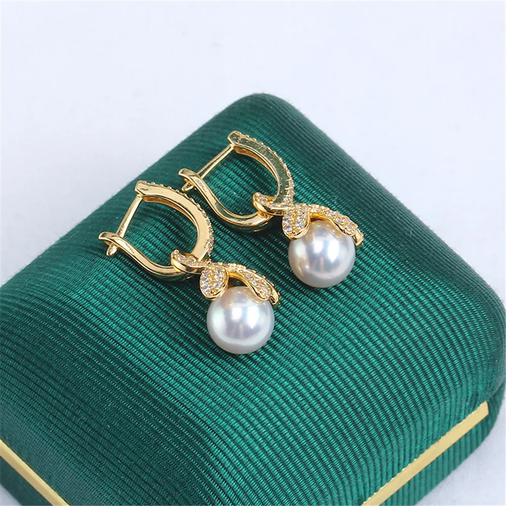 

Domestic 14k Gold Color Round Vintage Style Air Support Stud Earrings DIY Accessories Simple Women