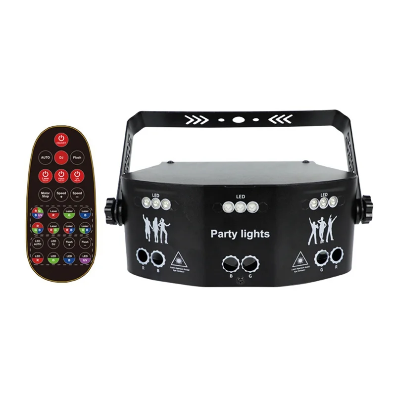 ¡Caliente! Luz de discoteca Party Pro, luz de escenario de Carnaval de DJ de 15 ojos controlada por DMX 512, sonido activo y Control remoto enchufe estadounidense
