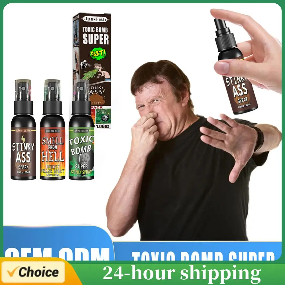 

30ml Halloween Props Liquid Fart Spray Non Toxic Stink Bomb Stinky Gas Prank Toy Fart Gag Spray Joke Party Supplies Funny Toys