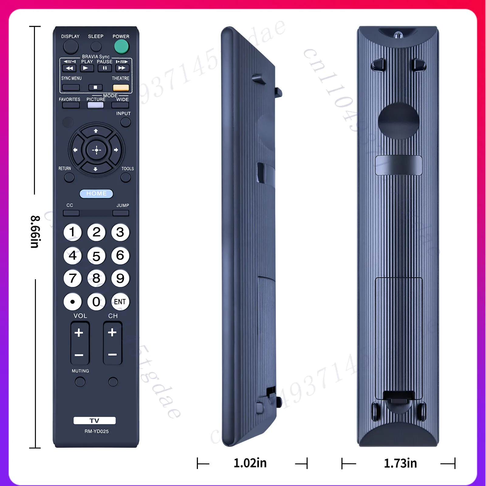 

New RM-YD025 remote control for Sony TV KDL40S504 KDL40S5100 KDL40SL1 KDL32S5100-