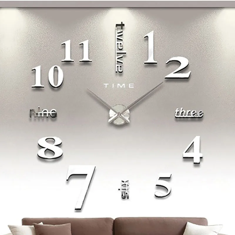 

3D Creative DIY Wall Clock Frameless Personalized Acrylic Clock Home Silent Living Room Office Wallclocks Art Bedroom Decoration