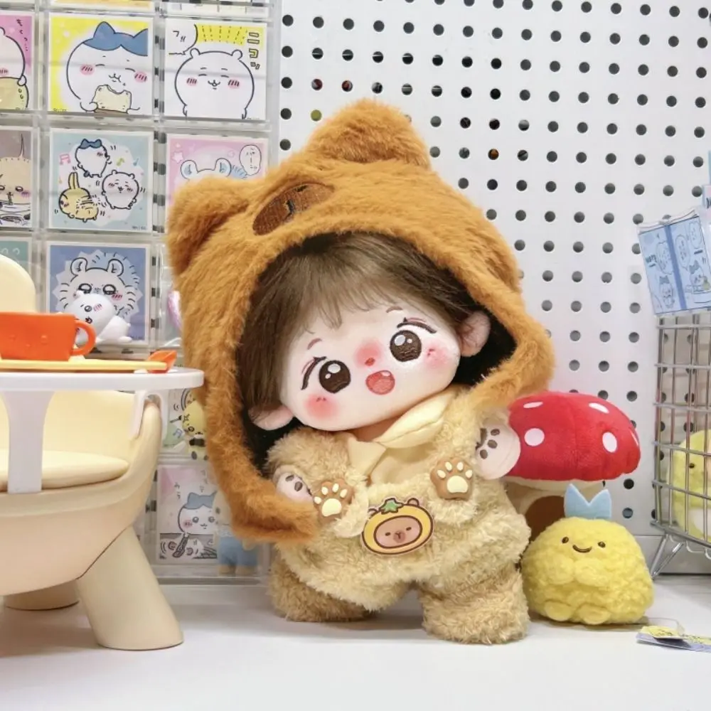 

5pcs/set Costume Change Game 20CM Cotton Doll Clothes Cute Dress up DIY Doll Outfit Pretty Lovely Capybara Overalls Suit