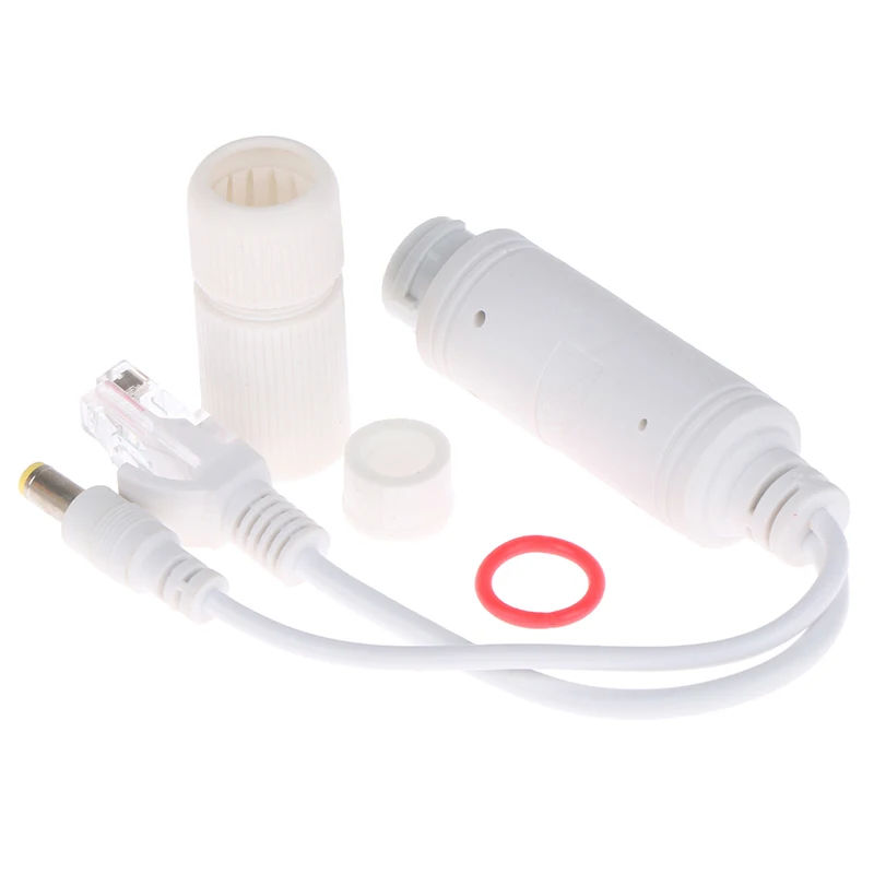 Modul Catu Daya Kabel Adaptor Tahan Air Pemisah POE 48V Ke 12V untuk Kamera Poe Splitter Empat Bagian Standar Luar Ruangan