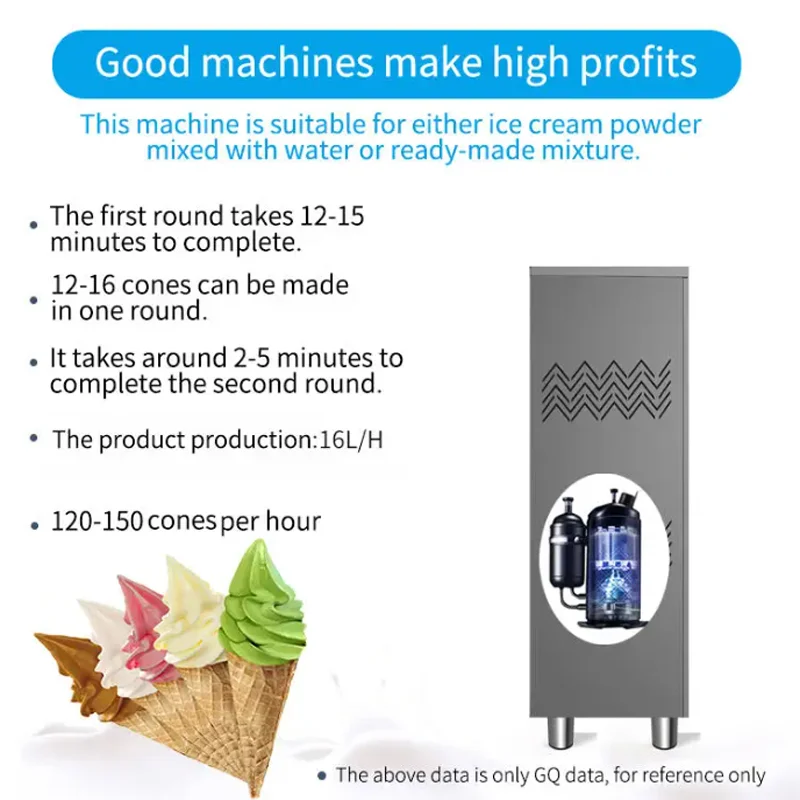 Three flavors of high-end stainless steel commercial soft ice cream machine frozen yogurt ice cream nachine for sale