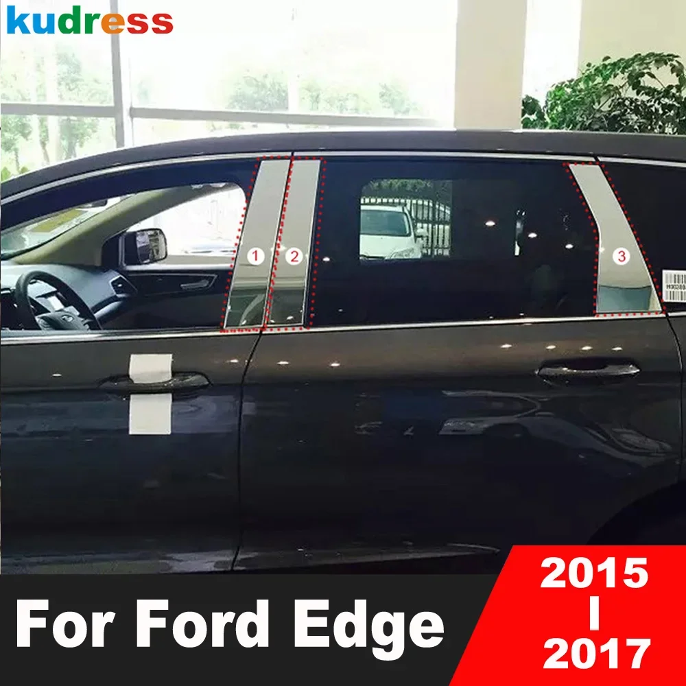 

Накладка на центральную стойку окна для Ford Edge 2015 2016 2017, нержавеющая сталь автомобиля, средняя полоса B C, аксессуары для стойки стойки