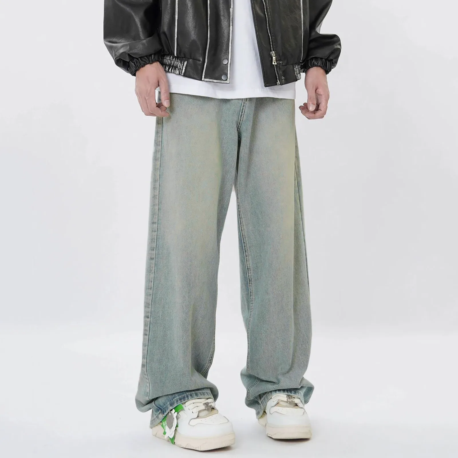 Y2k Baggy Jeans Men Black Wide Denim Pants Oversize Cargo Pants Korean Fashion Male Clothes Streetwear Trousers Sweatpants Man