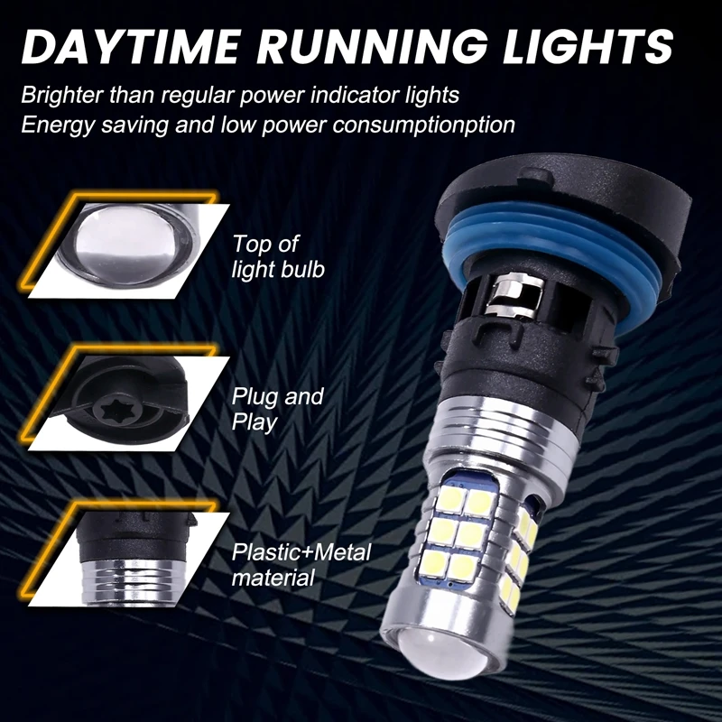 Car High Brightness White Light LED Daytime Running Light PH24W Suitable For Peugeot 3008 2011 Citroen C5 2010-2012