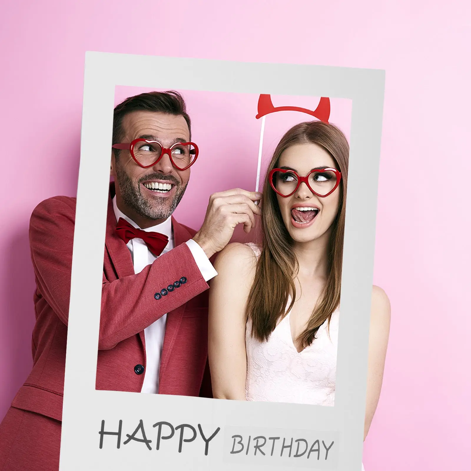 

Birthday Paper Photo Frame Picture Prop Cutout Booth Car Selfie Small Lightweight Handheld Props Perfect Party Family