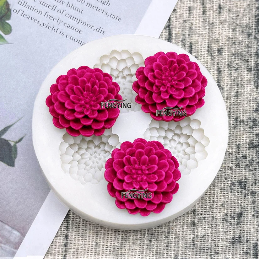 Flower Dahlia Silicone Cake Baking Mold Sugarcraft Chocolate Cupcake Resin Tools Fondant Decorating Tools