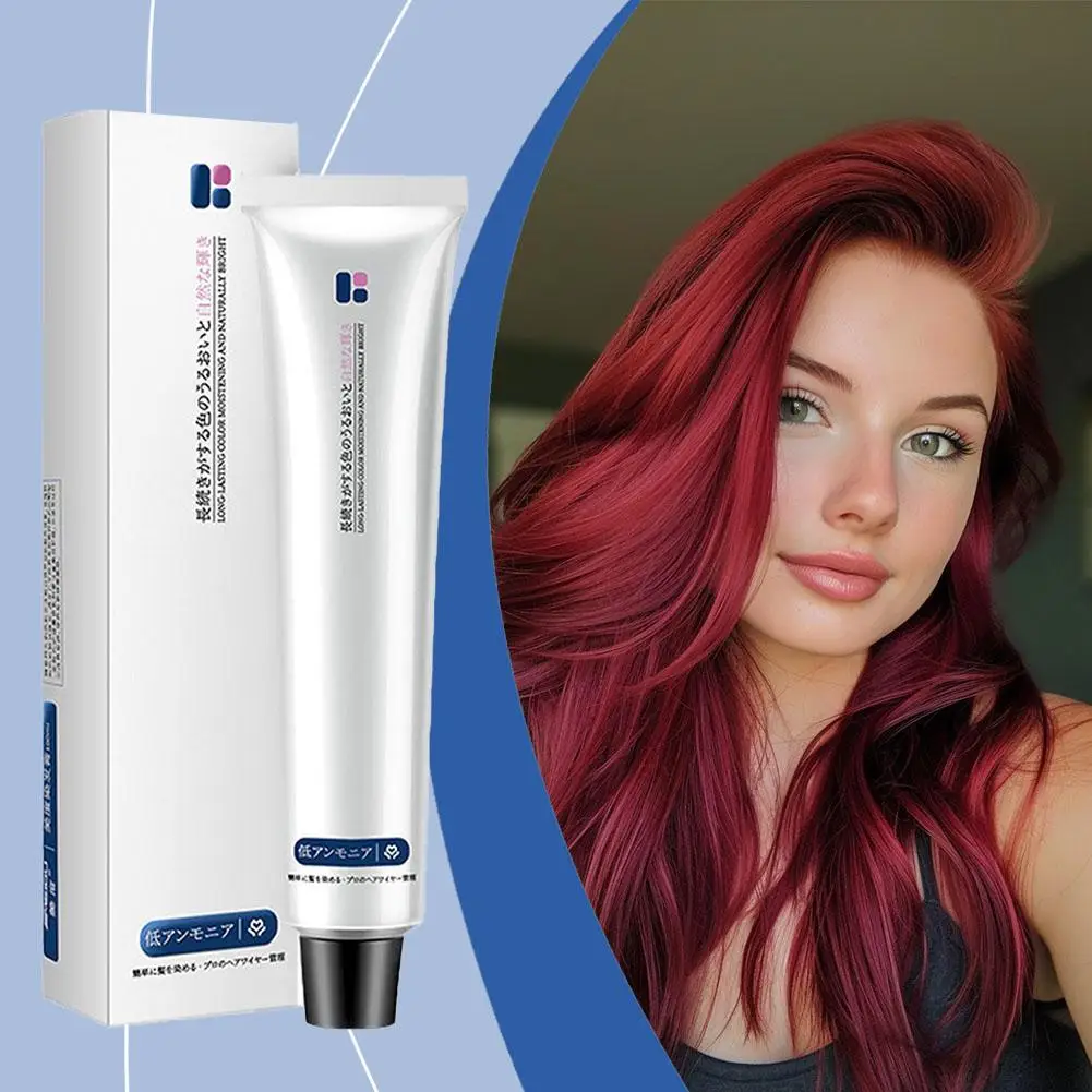 1 unidad, fácil de usar, 92g, rojo, semipermanente, cuidado del cabello, tinte para el cabello, crema para el cabello, herramientas de tinte para colorear B7H0