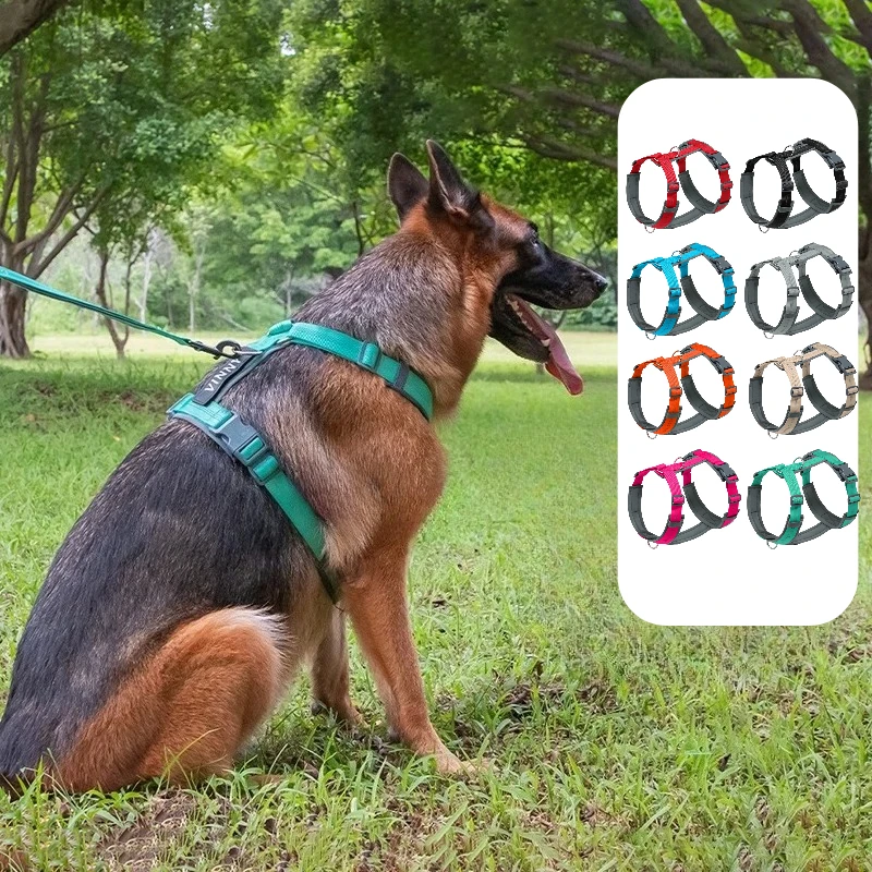 Harnais Confortable et Réglable en Forme de H pour Grands Chiens, en Nylon Lavable, Réfléchissant Nocturne, Anti-Traction, Type Gilet pour Animaux de Compagnie, Arnés Para Perros