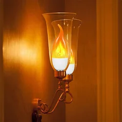 E14 LED Flame Light Bulbs 4 Modes Party Neon LED Flame Effect Light Bar LED Lights Bulb Garden Decor Flickering Lamp