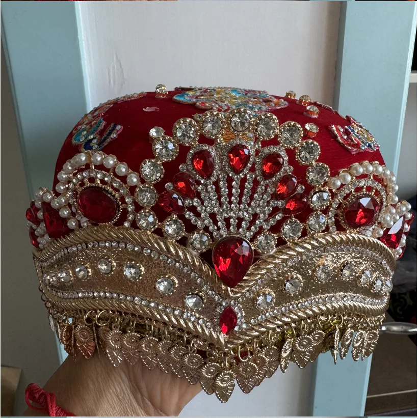 

Xinjiang Ethnic Dance Headwear Crown Ladies Stage Performance Hair Accessories Ethnic Hats