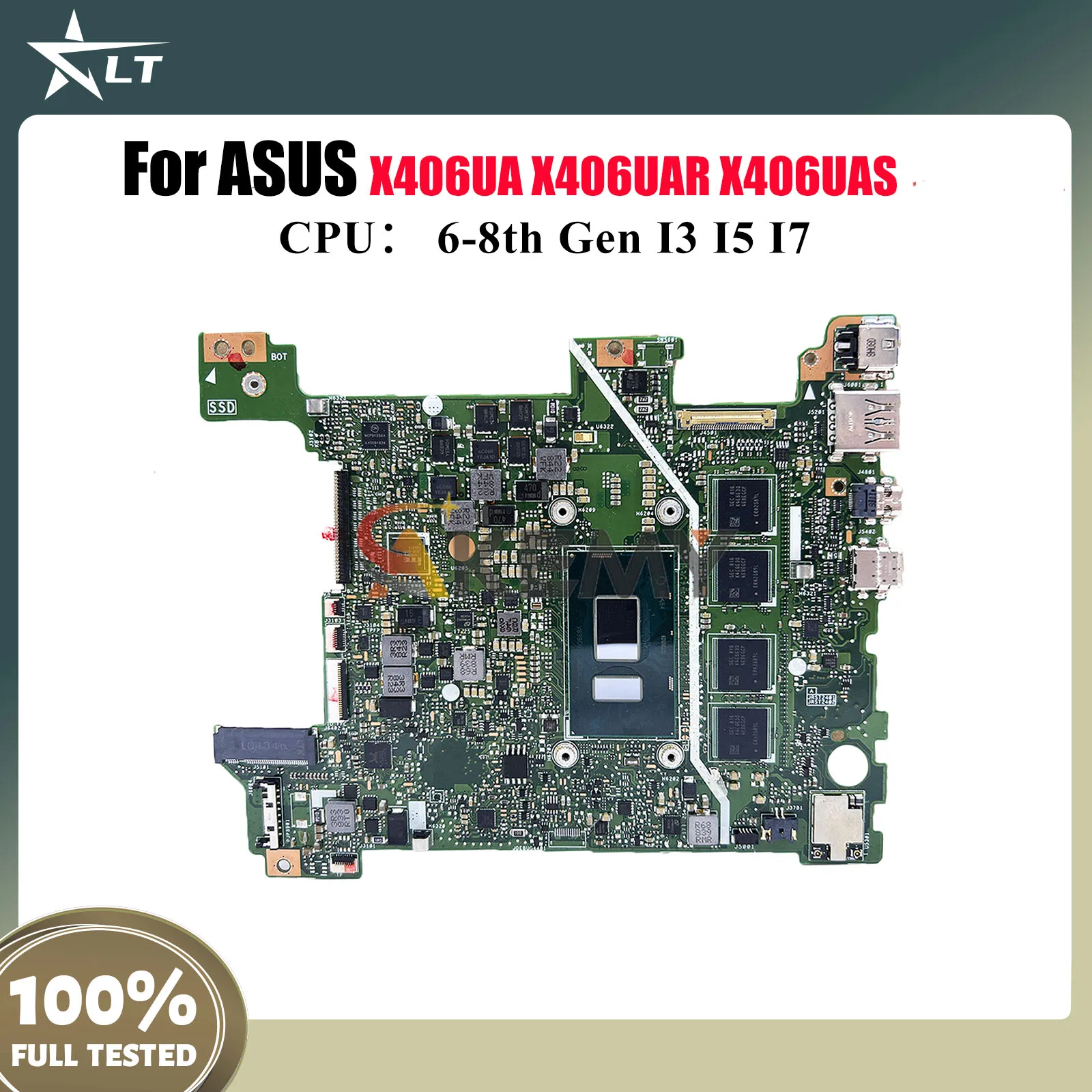 

X406UA Laptop Motherboard For ASUS VivoBook X406UA X406UAR V406U X406UAS K406U S406U X406U Mainboard With I3 I5 I7 CPU tests OK