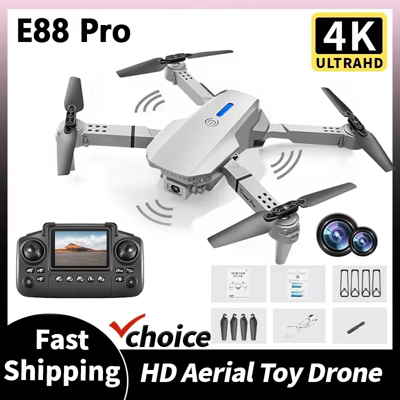 2026 Drohne 4K Professionelle Weitwinkel-Doppel-HD-Kamera, mit Bildschirm, faltbarer Quadcopter RC-Helikopter, WIFI FPV, Höhenhaltefunktion, Geschenkspielzeug