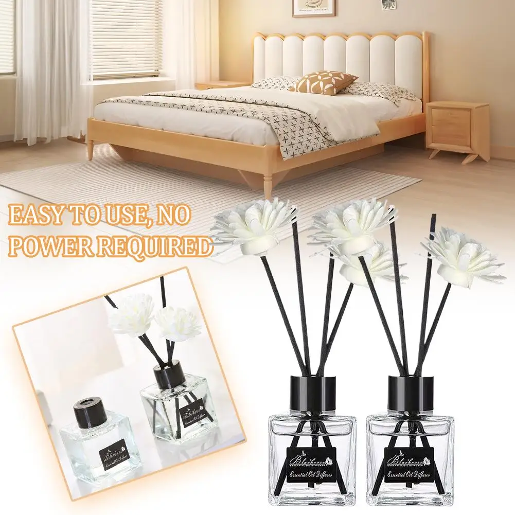 Flameless Home Fragrance Freesia Lavender Aromatherapy Oil with Reed Diffuser Stick Liquid Air Freshener Room Decor Ornaments
