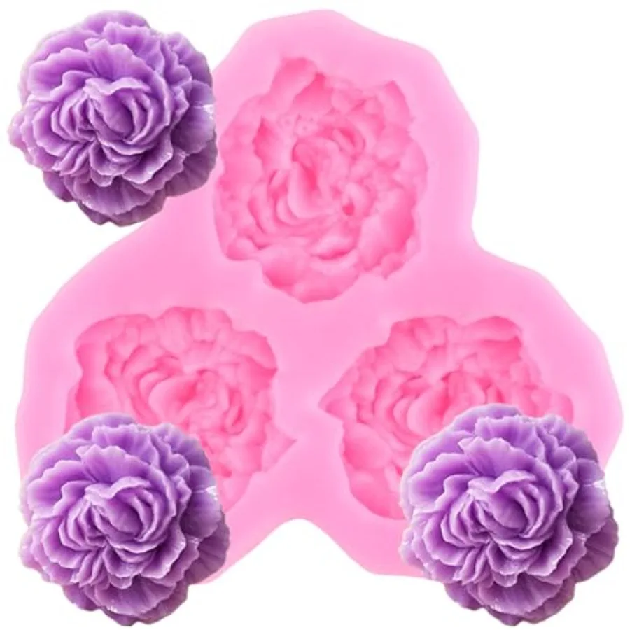 Peony Flower Fondant Molds Rose Flower Silicone Mold For Cake Decorating Cupcake Topper Chocolate Candy Gum Paste Polymer Clay