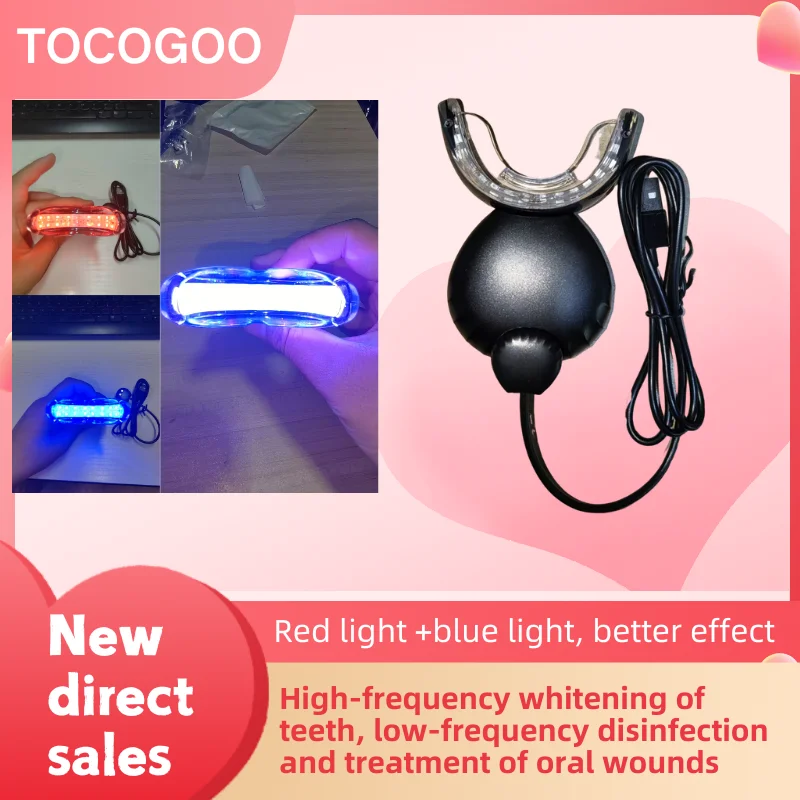 32 Medical LEDs Teeth Therapy Device | 450nm Whitening + 625nm Healing | Wireless Magnetic Charging | Results in 7 Days